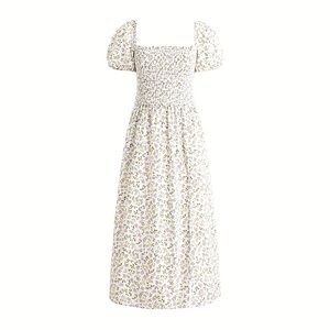 SOLD J Crew Floral Smocked Midi Dress with Slit